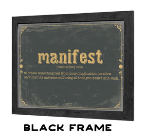 Bella Frye Manifest Word Definition Wall Art - Gift for Manifest Dictionary Artwork