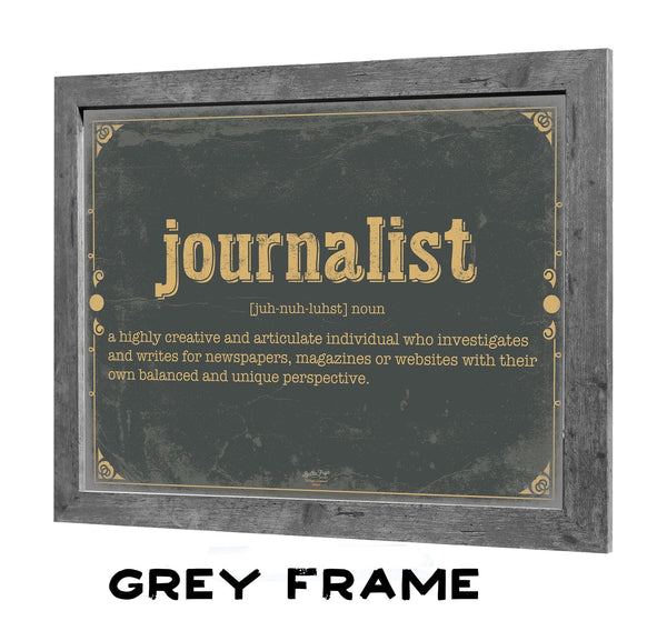 Bella Frye Journalist Word Definition Wall Art - Gift for Journalist Dictionary Artwork