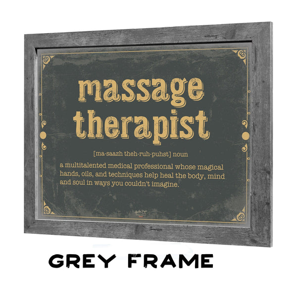 Bella Frye Massage Therapists Word Definition Wall Art - Gift for Massage Therapists Dictionary Artwork