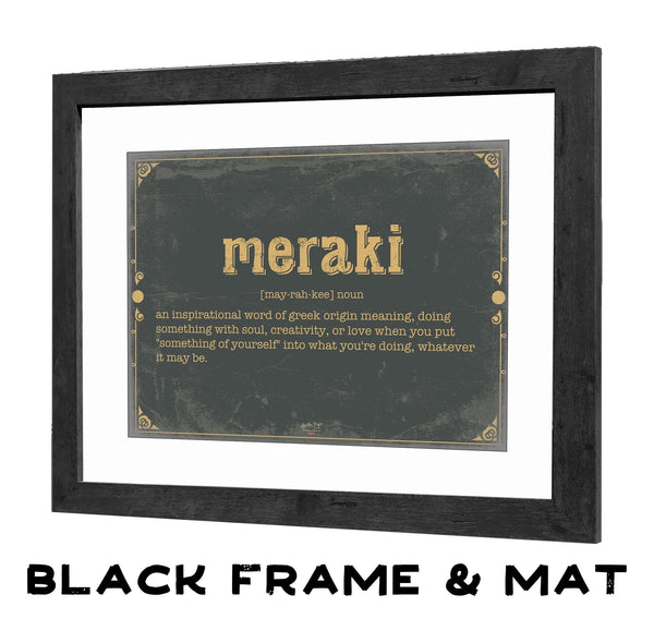 Bella Frye Meraki Word Definition Wall Art - Gift for Meraki Dictionary Artwork