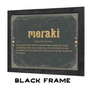 Bella Frye Meraki Word Definition Wall Art - Gift for Meraki Dictionary Artwork