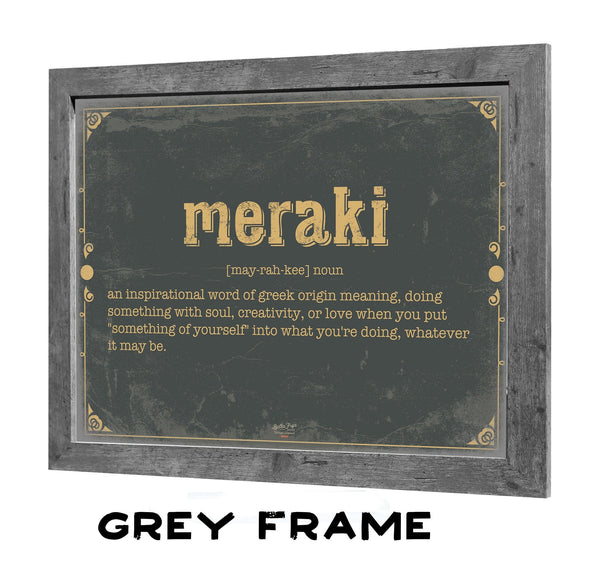 Bella Frye Meraki Word Definition Wall Art - Gift for Meraki Dictionary Artwork