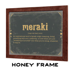 Bella Frye Meraki Word Definition Wall Art - Gift for Meraki Dictionary Artwork