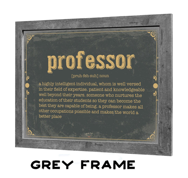 Bella Frye Professor Word Definition Wall Art - Gift for Professor Dictionary Artwork