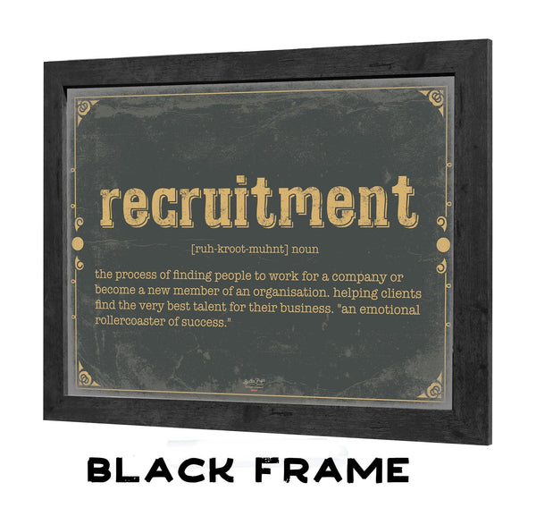 Bella Frye Recruitment Word Definition Wall Art - Gift for Recruitment Dictionary Artwork