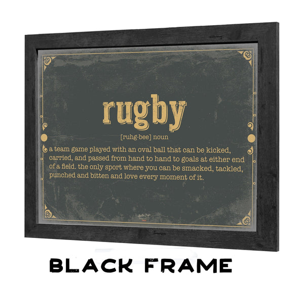 Bella Frye Rugby Word Definition Wall Art - Gift for Rugby Dictionary Artwork