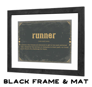 Bella Frye Runner Word Definition Wall Art - Gift for Runner Dictionary Artwork