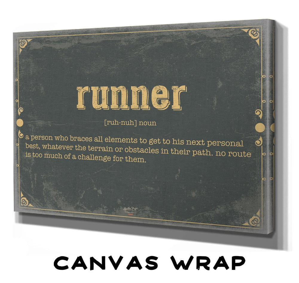 Bella Frye Runner Word Definition Wall Art - Gift for Runner Dictionary Artwork