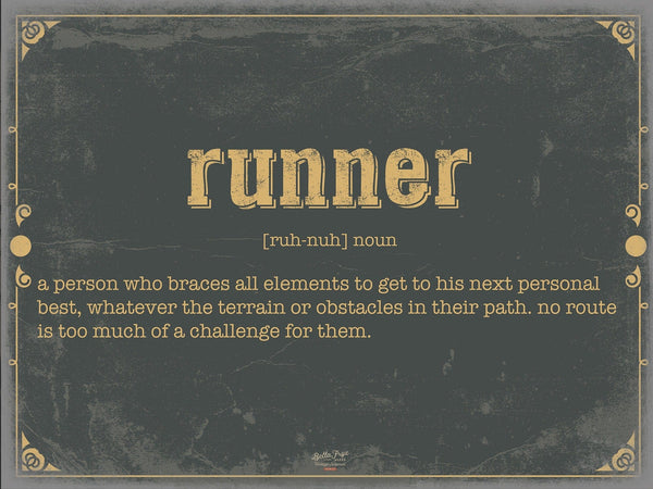 Bella Frye Runner Word Definition Wall Art - Gift for Runner Dictionary Artwork