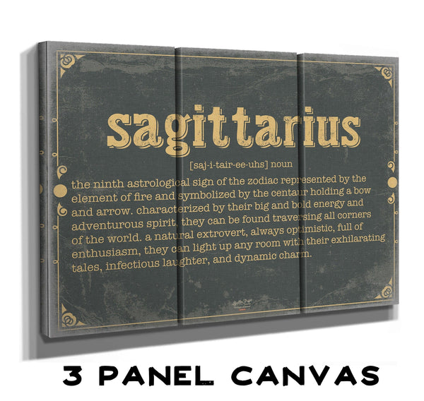 Bella Frye Sagittarius Word Definition Wall Art - Gift for Sagittarius Dictionary Artwork