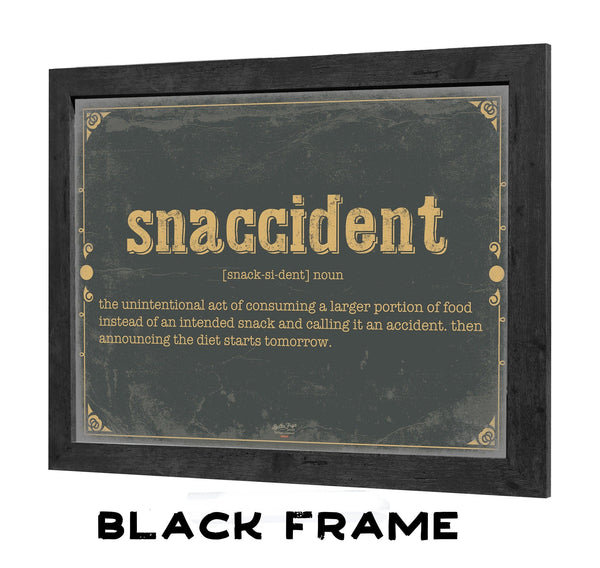 Bella Frye Snaccident Word Definition Wall Art - Gift for Snaccident Dictionary Artwork