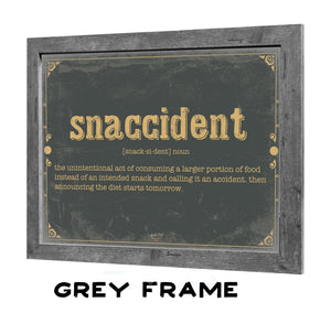 Bella Frye Snaccident Word Definition Wall Art - Gift for Snaccident Dictionary Artwork