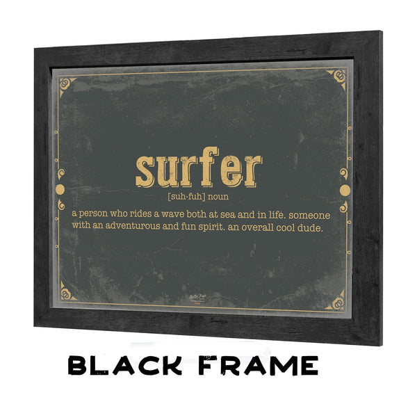 Bella Frye Surfer Word Definition Wall Art - Gift for Surfer Dictionary Artwork