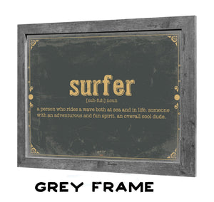 Bella Frye Surfer Word Definition Wall Art - Gift for Surfer Dictionary Artwork