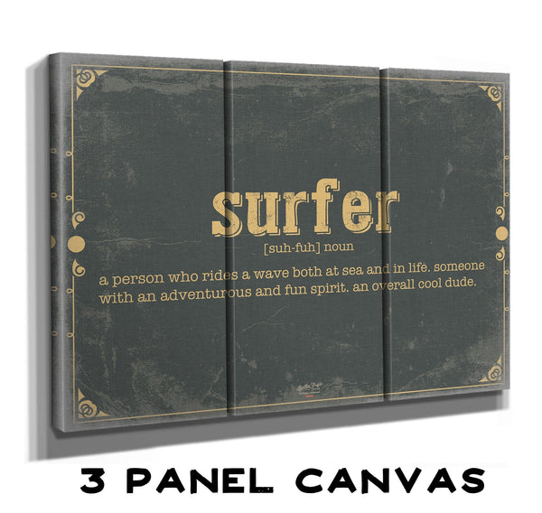 Bella Frye Surfer Word Definition Wall Art - Gift for Surfer Dictionary Artwork