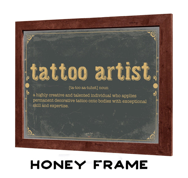 Bella Frye Tattoo Artist Word Definition Wall Art - Gift for Tattoo Artist Dictionary Artwork