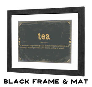 Bella Frye Tea Word Definition Wall Art - Gift for Tea Dictionary Artwork