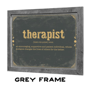 Bella Frye Therapist Word Definition Wall Art - Gift for Therapist Dictionary Artwork