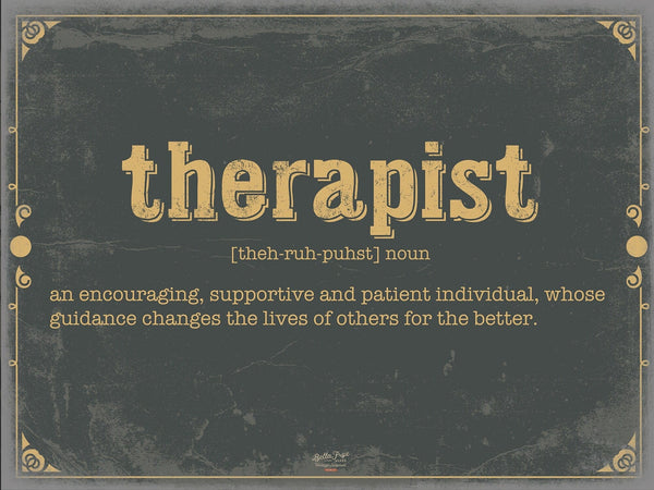 Bella Frye Therapist Word Definition Wall Art - Gift for Therapist Dictionary Artwork