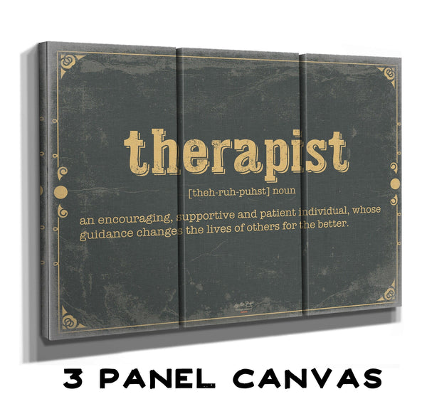 Bella Frye Therapist Word Definition Wall Art - Gift for Therapist Dictionary Artwork