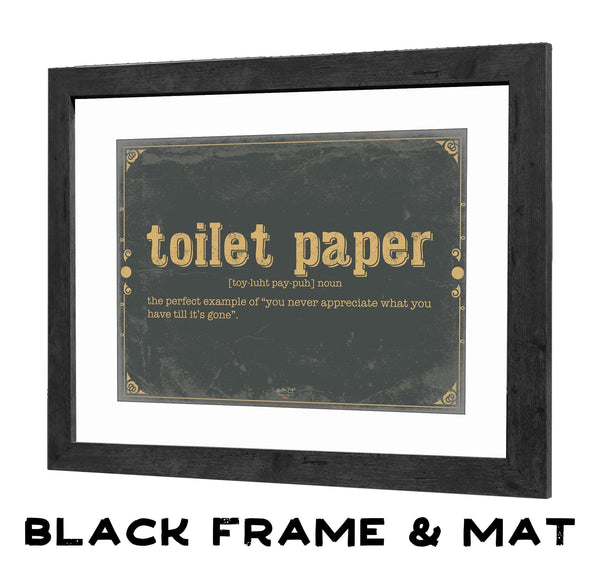 Bella Frye Toilet Paper Word Definition Wall Art - Gift for Toilet Paper Dictionary Artwork