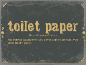 Bella Frye Toilet Paper Word Definition Wall Art - Gift for Toilet Paper Dictionary Artwork