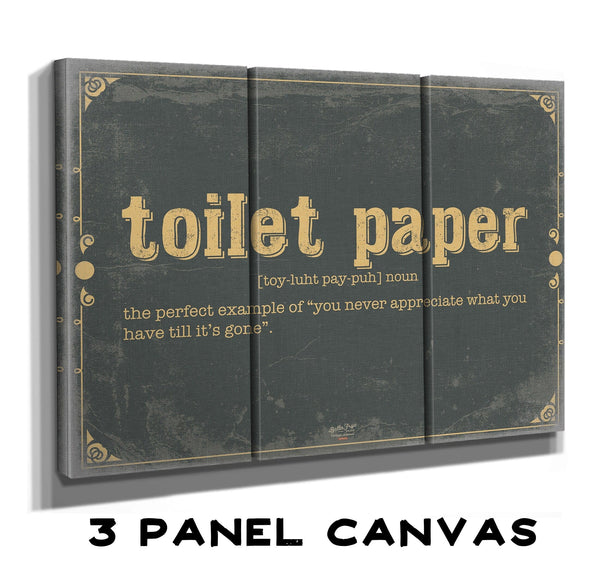 Bella Frye Toilet Paper Word Definition Wall Art - Gift for Toilet Paper Dictionary Artwork