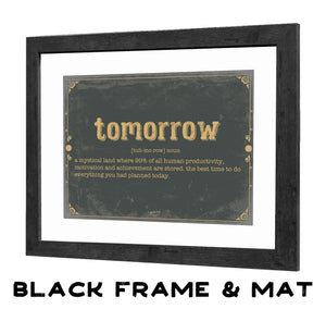 Bella Frye Tomorrow Word Definition Wall Art - Gift for Tomorrow Dictionary Artwork