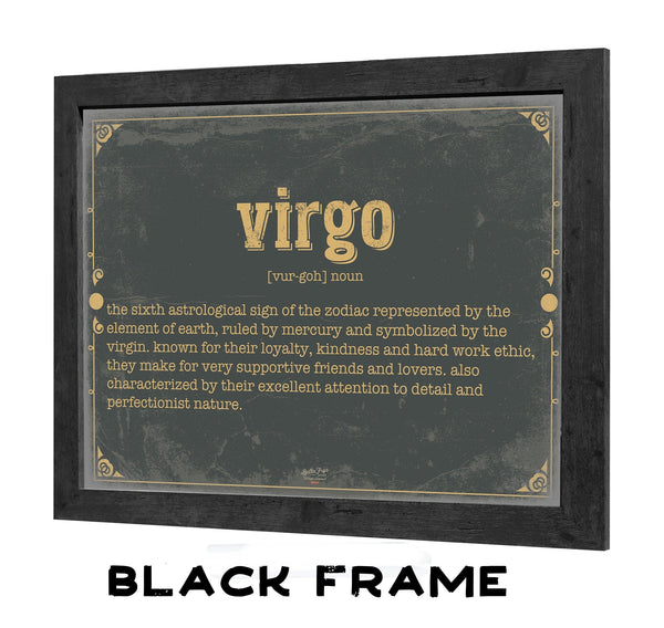 Bella Frye Virgo Word Definition Wall Art - Gift for Virgo Dictionary Artwork