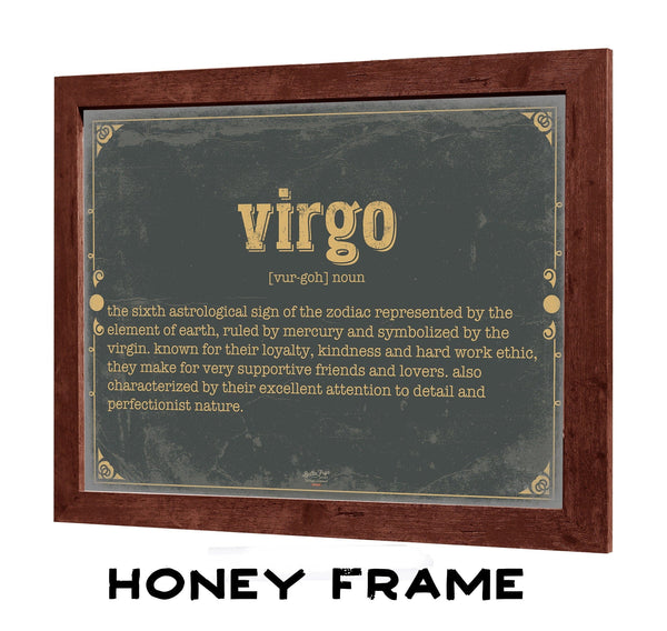 Bella Frye Virgo Word Definition Wall Art - Gift for Virgo Dictionary Artwork