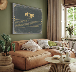 Bella Frye Virgo Word Definition Wall Art - Gift for Virgo Dictionary Artwork