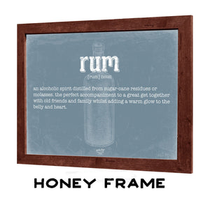 Bella Frye Rum Definition Wall Art - Gift for Rum Dictionary Artwork