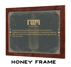 Bella Frye Rum Word Definition Wall Art - Gift for Rum Dictionary Artwork