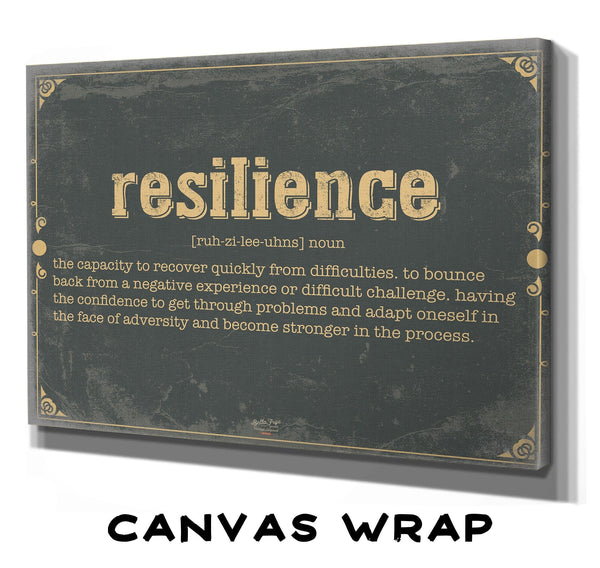 Bella Frye Resilience Word Definition Wall Art - Gift for Resilience Dictionary Artwork