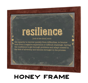 Bella Frye Resilience Word Definition Wall Art - Gift for Resilience Dictionary Artwork