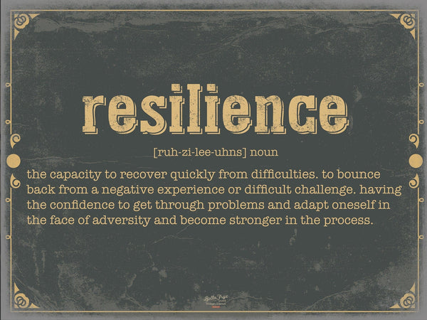 Bella Frye Resilience Word Definition Wall Art - Gift for Resilience Dictionary Artwork