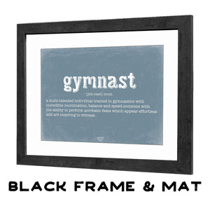 Bella Frye Gymnast Definition Wall Art - Gift for Gymnast Dictionary Artwork