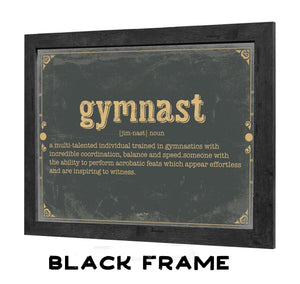 Bella Frye Gymnast Word Definition Wall Art - Gift for Gymnast Dictionary Artwork