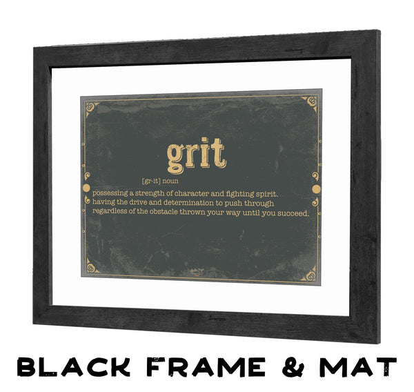 Bella Frye Grit Word Definition Wall Art - Gift for Grit Dictionary Artwork