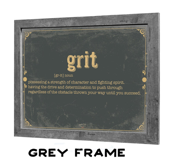 Bella Frye Grit Word Definition Wall Art - Gift for Grit Dictionary Artwork