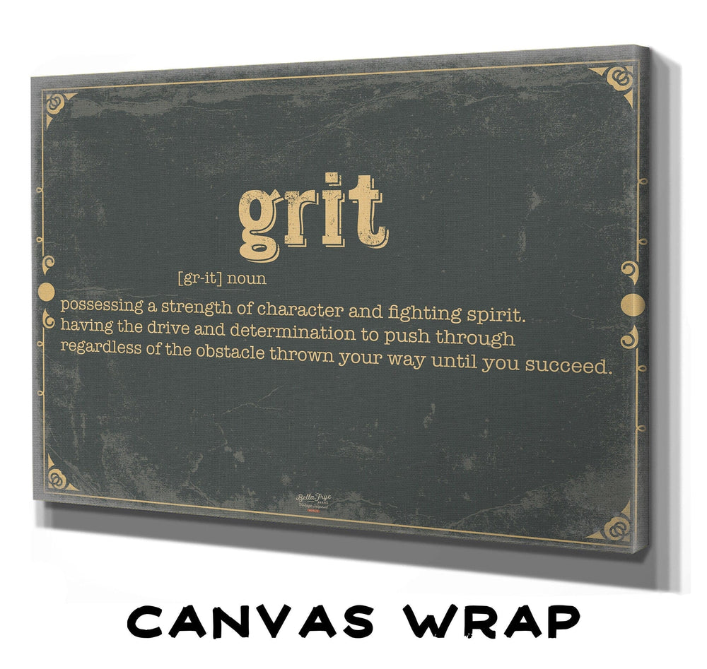 Bella Frye Grit Word Definition Wall Art - Gift for Grit Dictionary Artwork