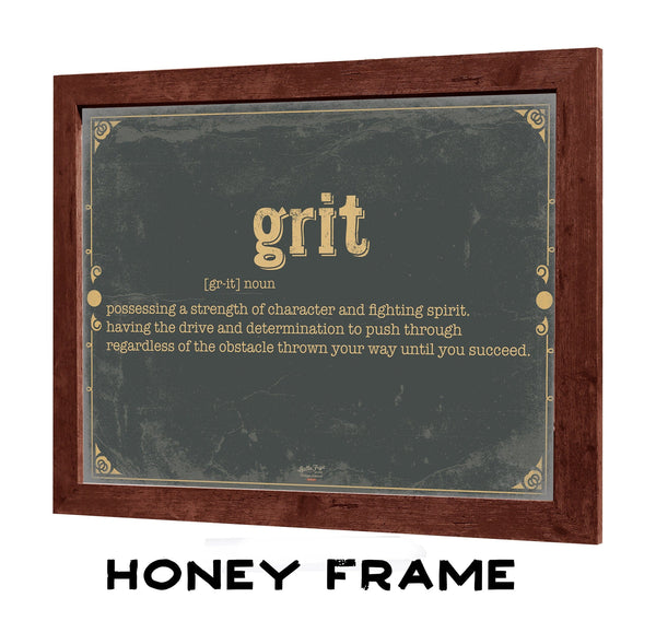 Bella Frye Grit Word Definition Wall Art - Gift for Grit Dictionary Artwork