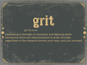 Bella Frye Grit Word Definition Wall Art - Gift for Grit Dictionary Artwork