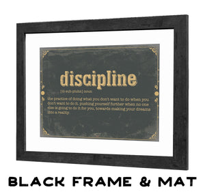 Bella Frye Discipline Word Definition Wall Art - Gift for Discipline Dictionary Artwork