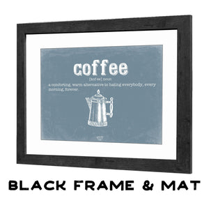 Bella Frye Coffee Definition Wall Art - Gift for Coffee Dictionary Artwork