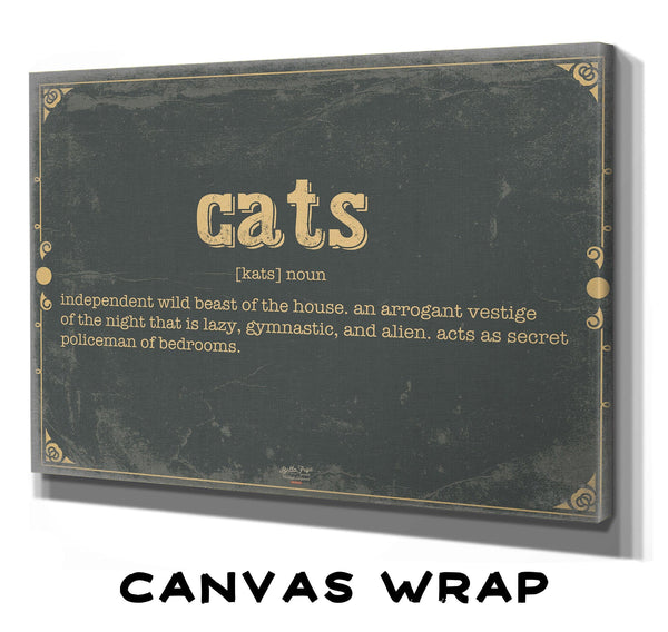 Bella Frye Cats Word Definition Wall Art - Gift for Cat Lover Artwork