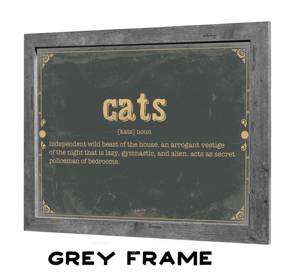 Bella Frye Cats Word Definition Wall Art - Gift for Cat Lover Artwork