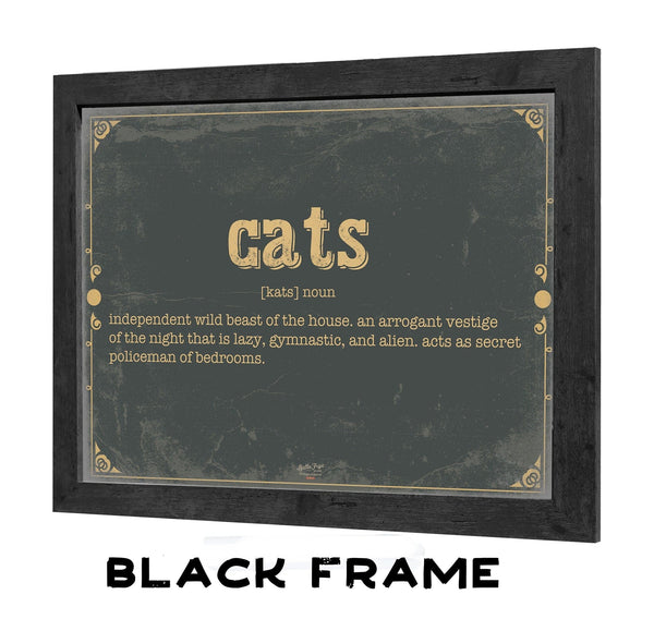 Bella Frye Cats Word Definition Wall Art - Gift for Cat Lover Artwork