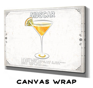 Bella Frye Sidecar Cocktail Recipe Wall Art - Beverage Artwork