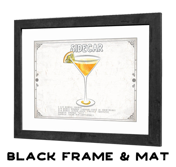 Bella Frye Sidecar Cocktail Recipe Wall Art - Beverage Artwork